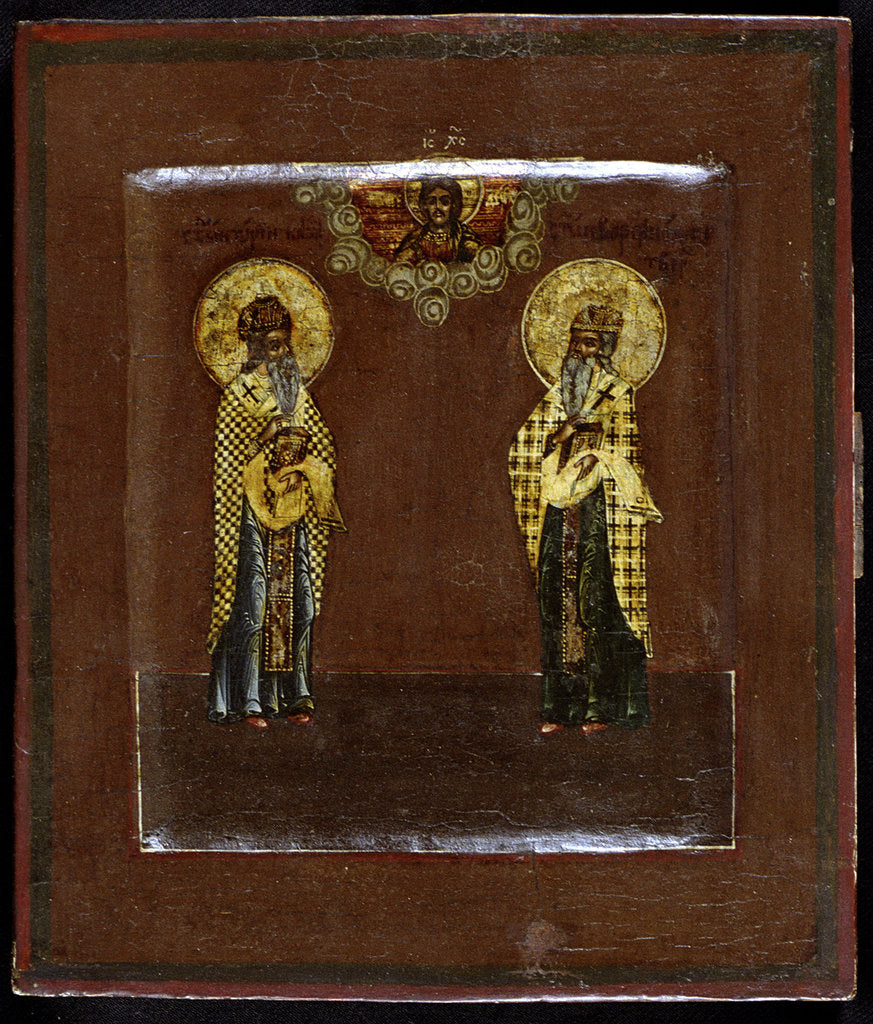 Detail of Saints Gurias of Kazan and Varsonofius of Tver, 17th century by Russian icon