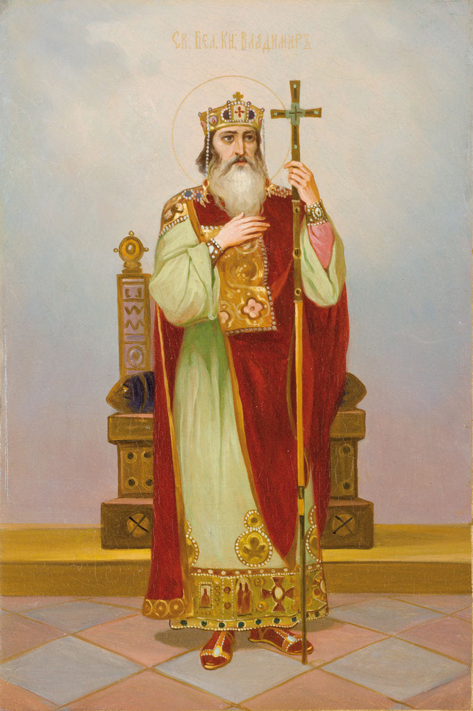 Detail of Saint Grand Duke Vladimir Svyatoslavich, Early 20th century by Russian icon