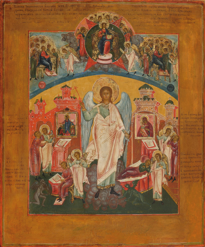 Detail of The Guardian Angel, 19th century by Russian icon