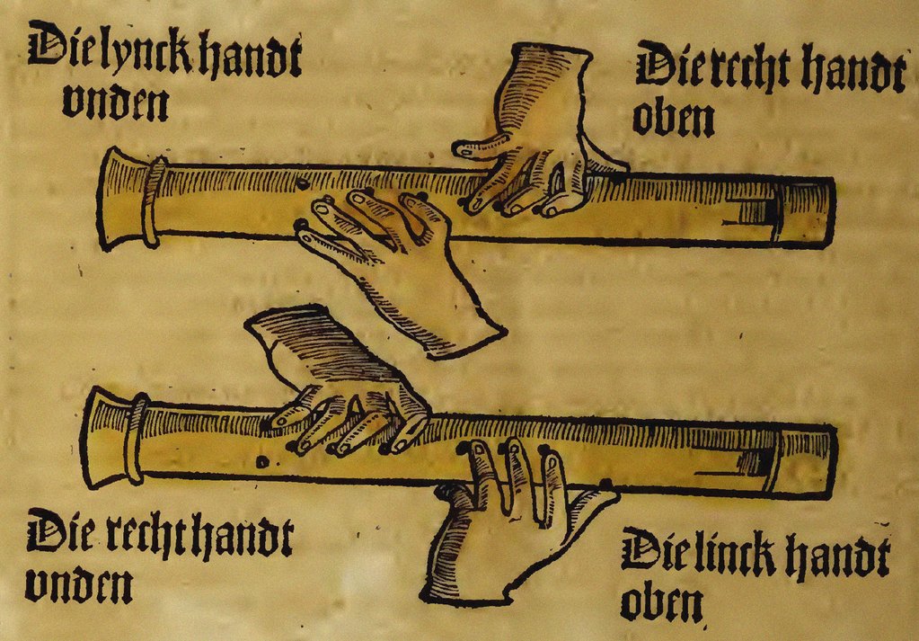 Detail of Recorder Duo (from Musica getutscht by Sebastianus Virdung), 1511 by Sebastian Virdung