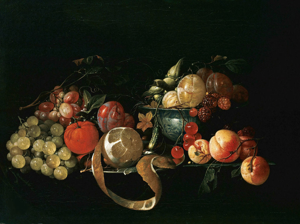 Detail of Still life with fruit by Cornelis de Heem