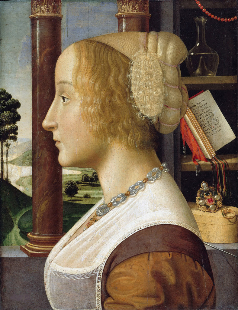 Detail of Profile Portrait of a Young Woman by Davide Ghirlandaio