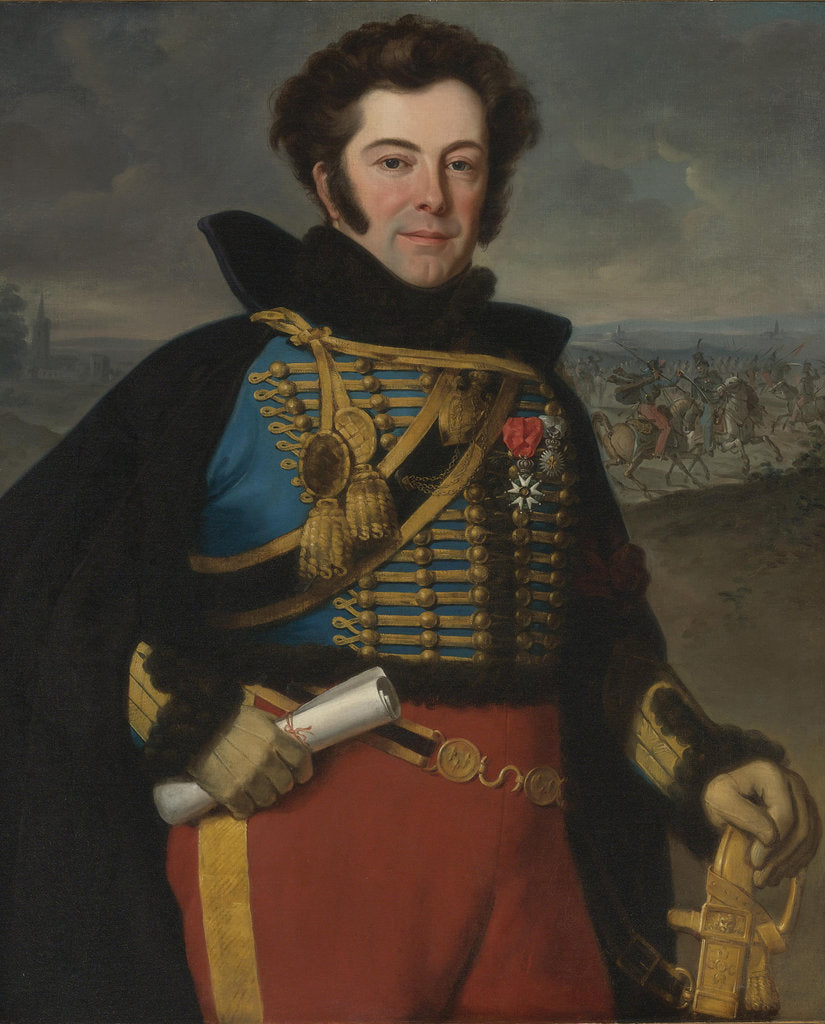 Detail of Portrait of Auguste-Frédéric Bonamour, marquis de Talhouët by Horace Vernet
