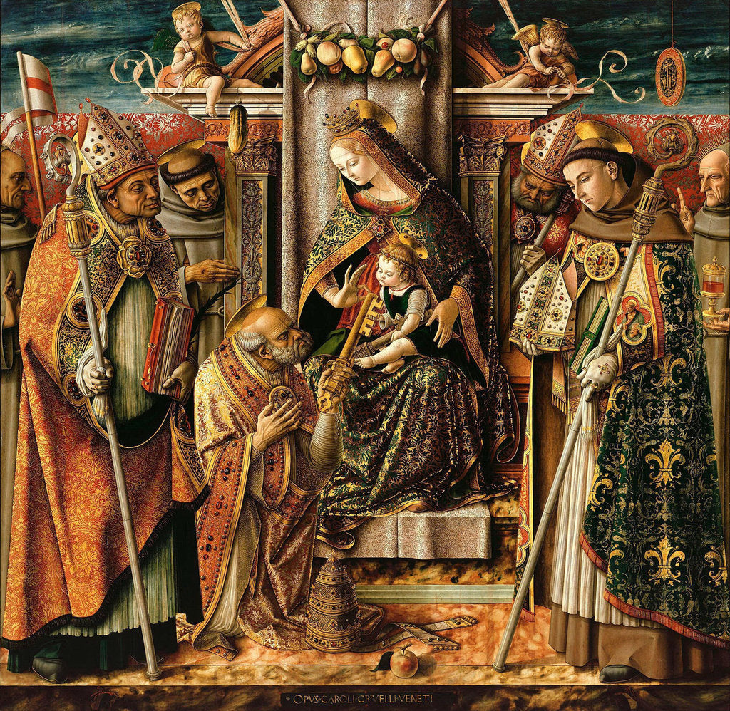 Detail of The Delivery of the Keys, c. 1490 by Carlo Crivelli