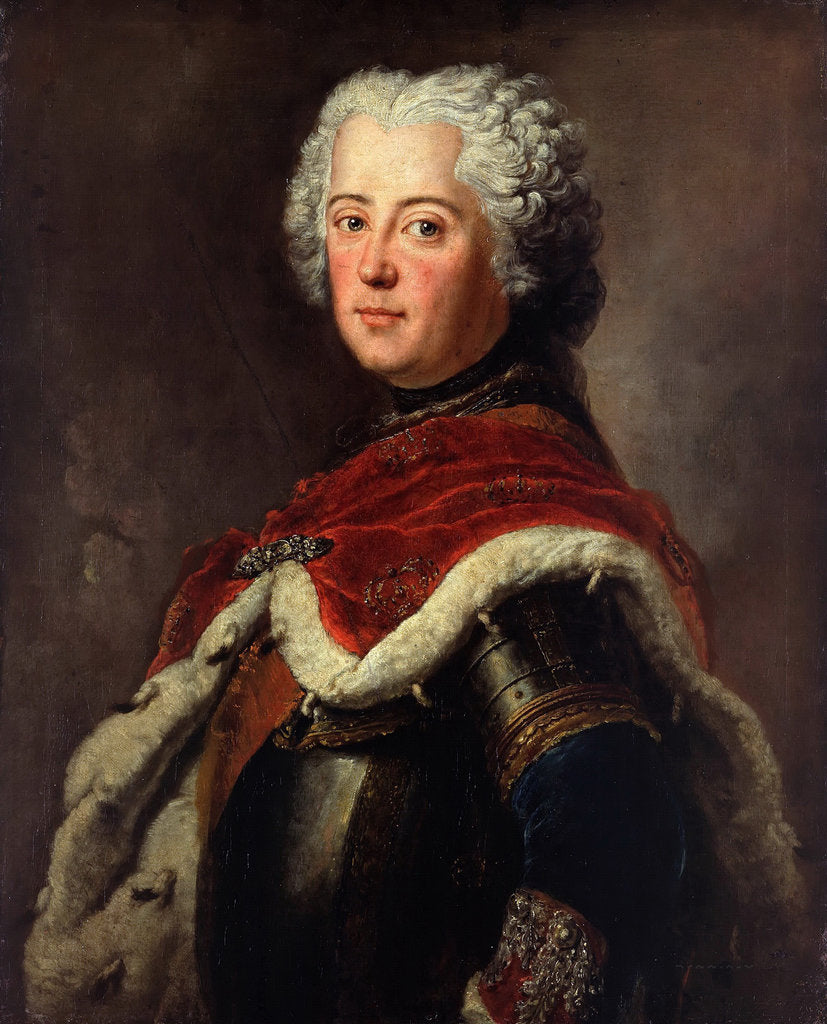 Detail of Portrait of Frederick II of Prussia (1712?1786) as Crown Prince, 1739 by Antoine Pesne
