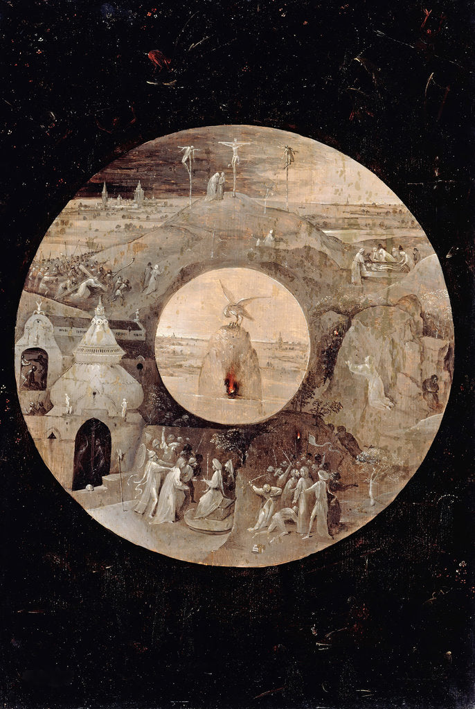 Detail of Saint John the Evangelist on Patmos (Reverse side). The Passion of the Christ, c. 1505 by Hieronymus Bosch
