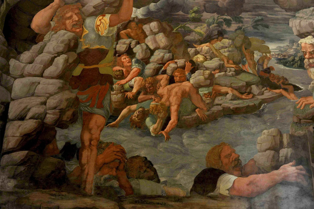 Detail of The Fall of the Giants (Sala dei Giganti), 1536 by Giulio Romano