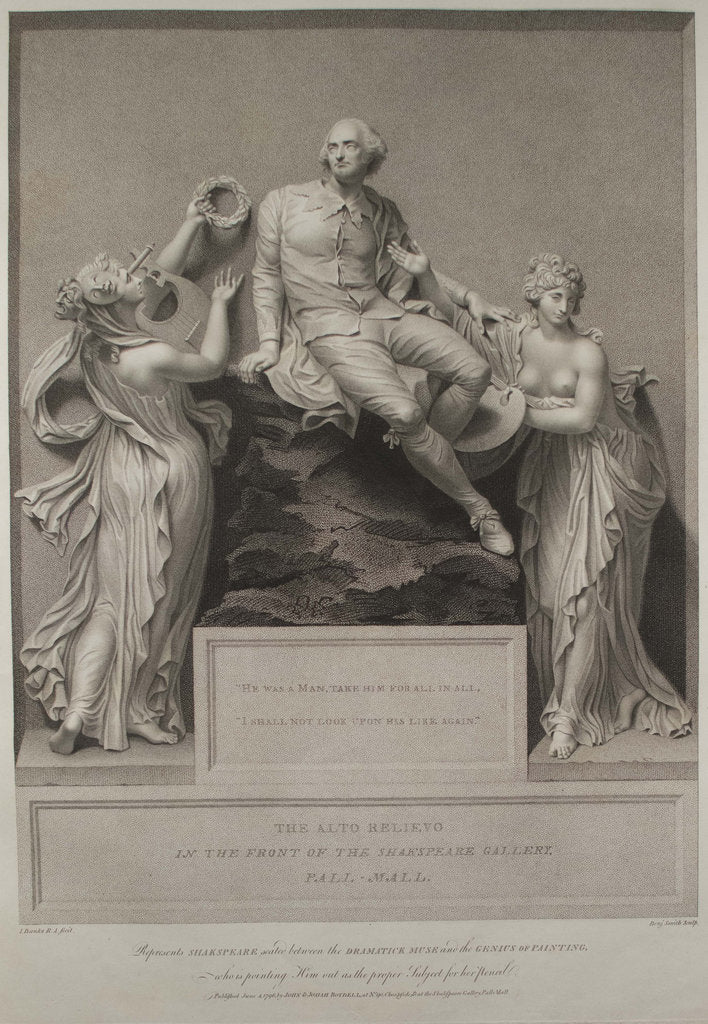 Detail of Shakespeare with the Muse of Literature and the Genius of Painting, 1803 by John Boydell