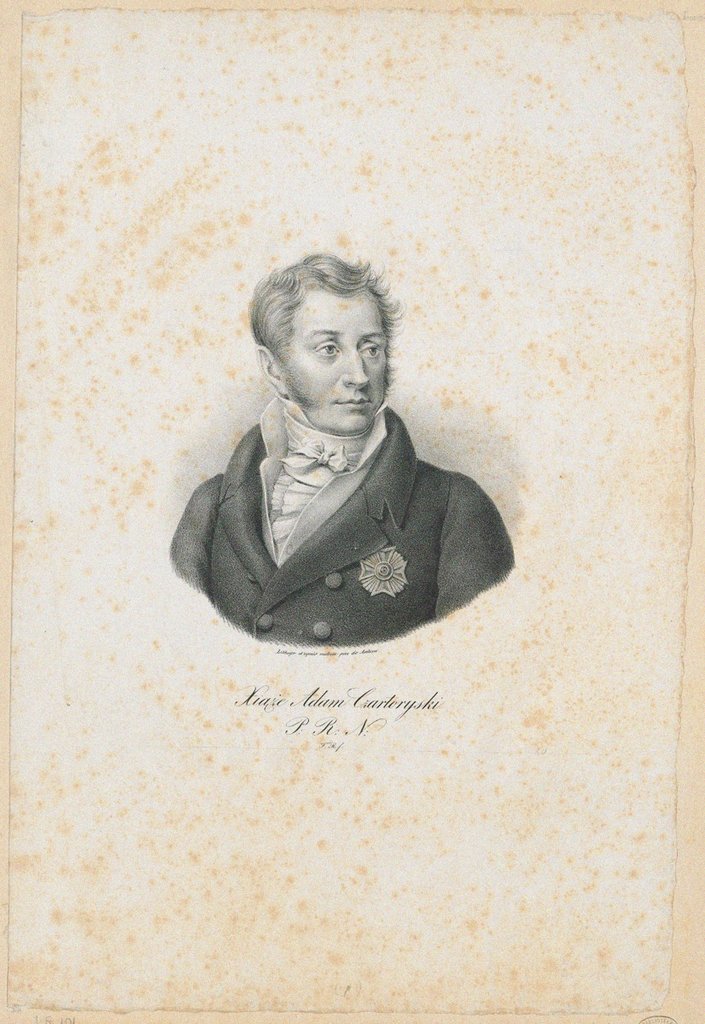 Detail of Prince Adam Jerzy Czartoryski, 1831 by Filip Romanowski