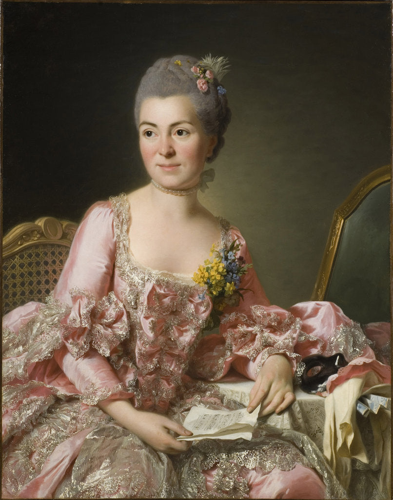 Detail of Portrait of Marie-Suzanne Giroust, Madame Roslin, 1770 by Alexander Roslin