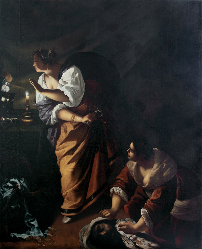 Detail of Judith and her maid Abra with the Head of Holofernes, c. 1647-1648 by Artemisia Gentileschi
