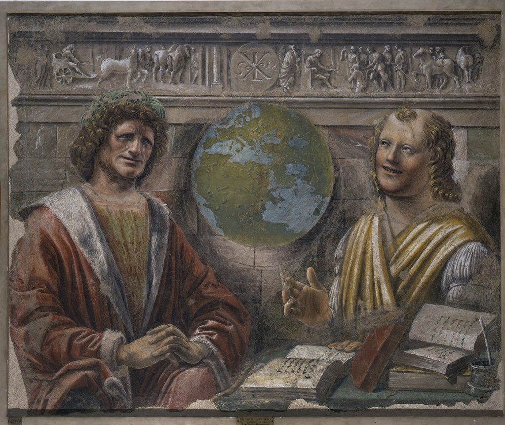 Detail of Heraclitus and Democritus, 1486 by Donato Bramante