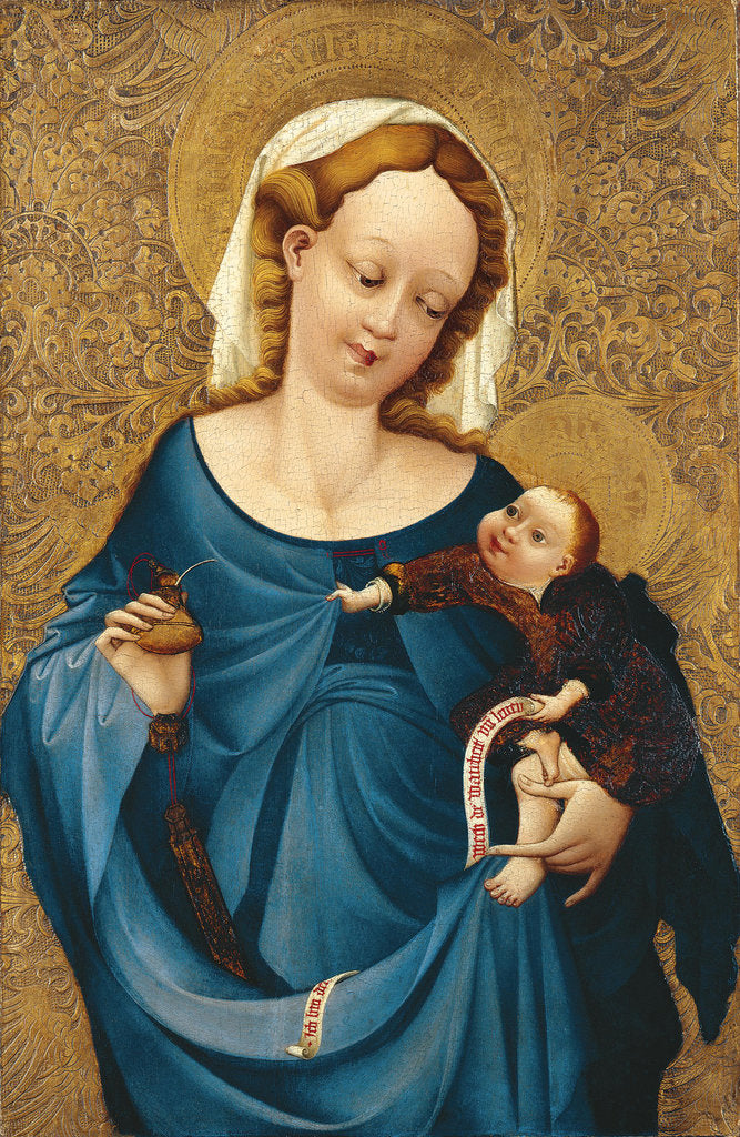 Detail of Madonna with the inkwell, ca 1430 by Master of the Middle-Rhine