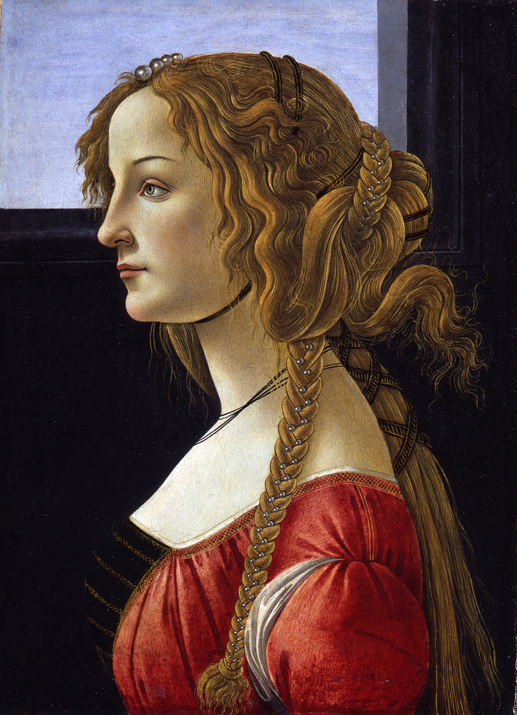 Detail of Profile Portrait of a Young Woman (Simonetta Vespucci), ca 1476 by Sandro Botticelli