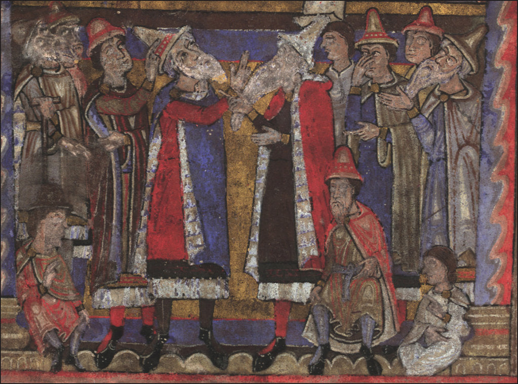 Detail of Matthew and the representatives of the twelve tribes of Israel (Gospels, formerly Dresden Ms. A 94), by Anonymous