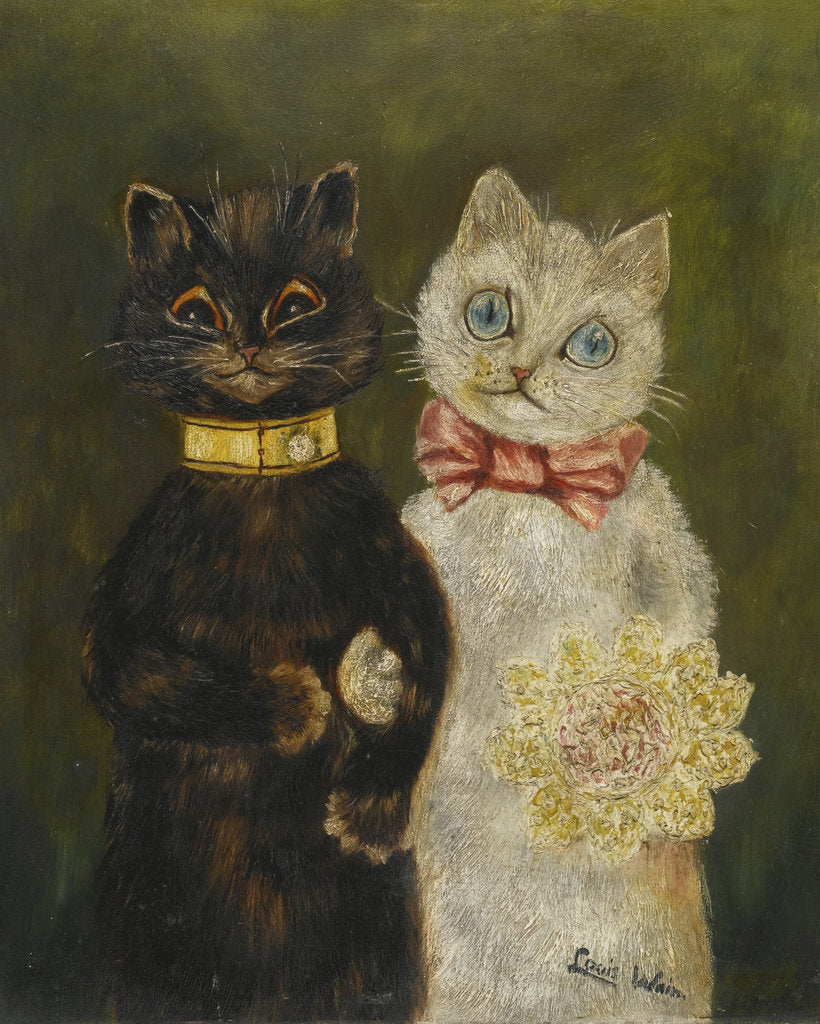 Detail of The Bride and Groom by Louis Wain
