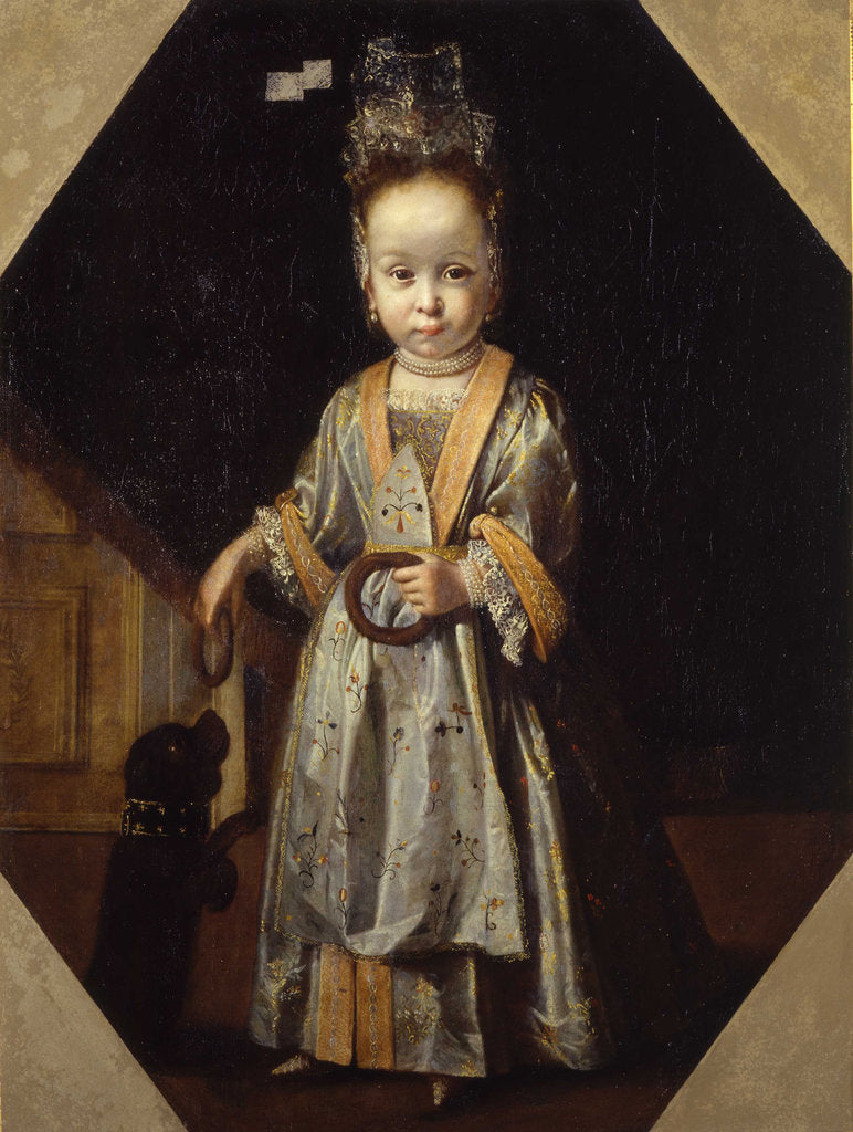 Detail of Portrait of little girl with puppy by Pierfrancesco Cittadini