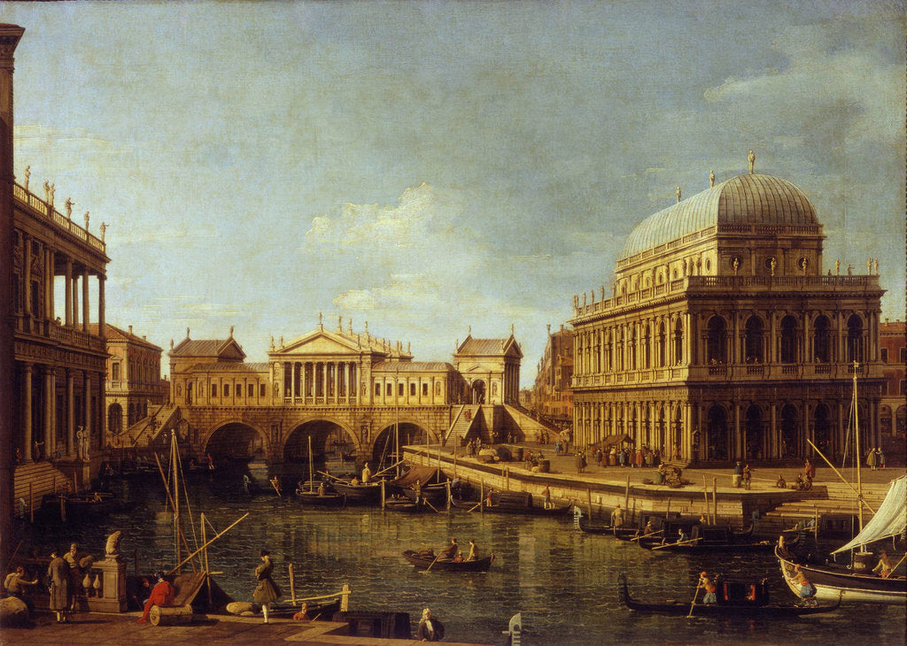 Detail of Capriccio with the Palladian architecture, 1757-1759 by Canaletto