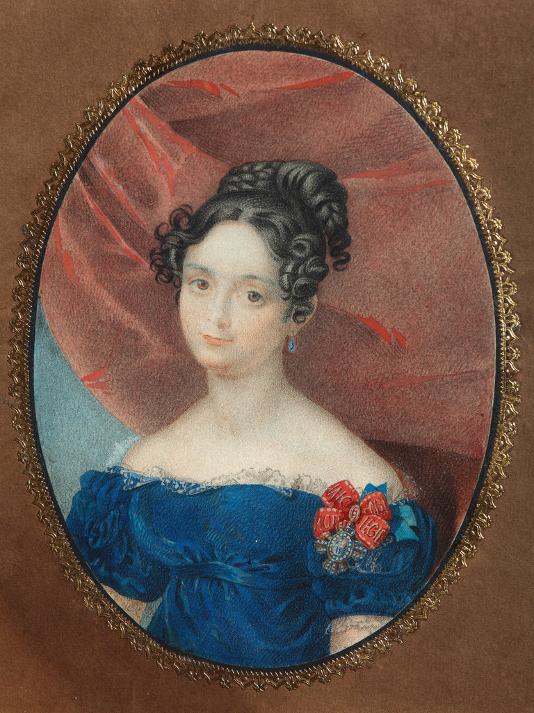 Detail of Portrait of Maria Jakovlevna Naryshkina, née Lobanova-Rostovskaya, 1840s by Anonymous
