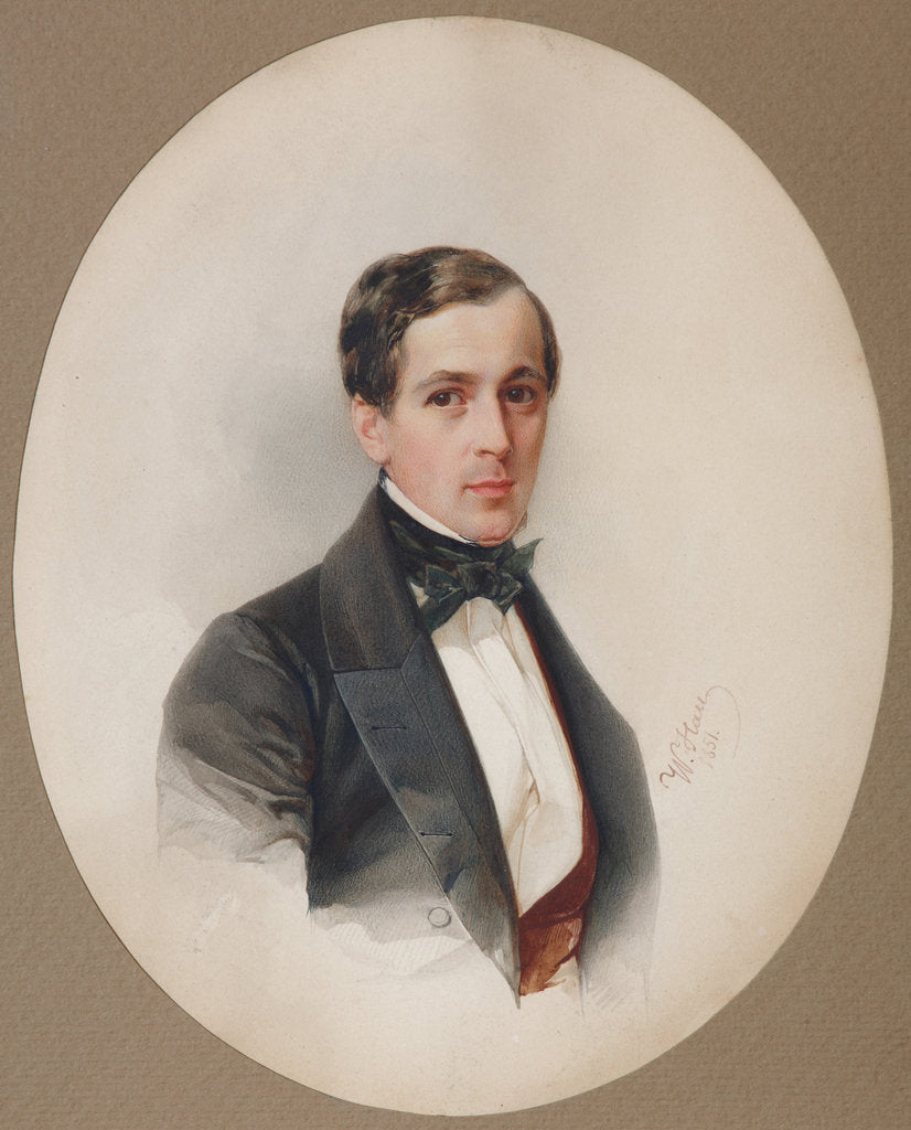 Detail of Portrait of Fyodor Nikolayevich Chelishchev, 1851 by Vladimir Ivanovich Hau