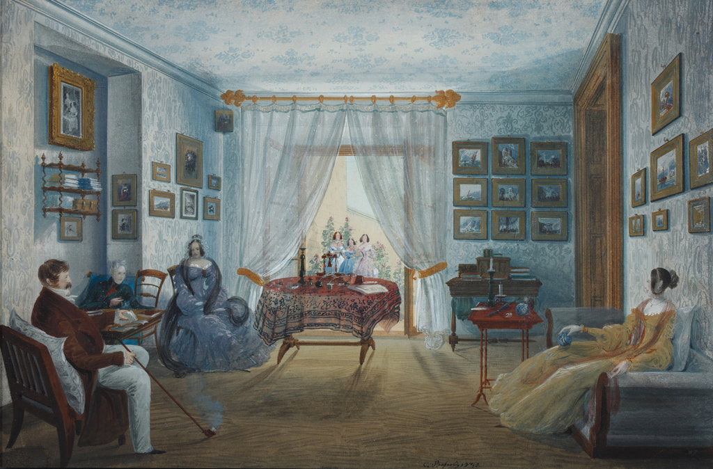 Detail of The Drawing Room in the Naryshkin Palace of Miskhor, 1842 by Carlo Bossoli