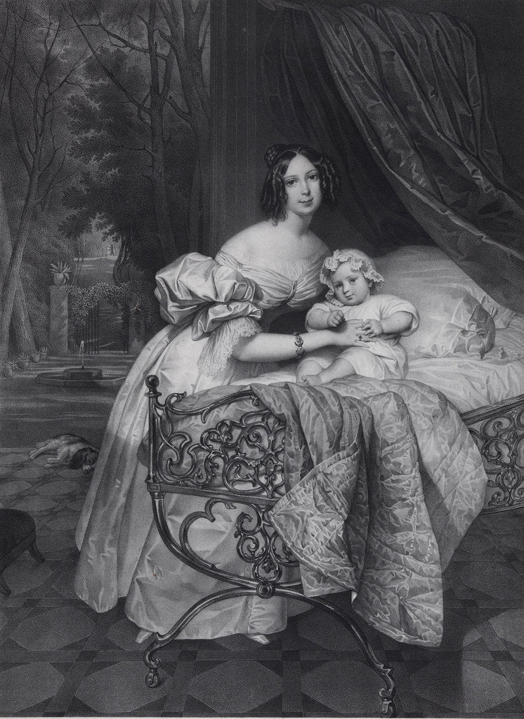 Detail of Portrait of Maria Irineevna Buteneva, née Chreptowicz with Daughter Maria, 1 by Léon Noël