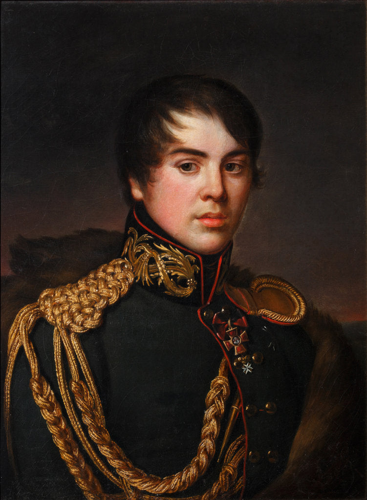 Detail of Portrait of Count Vladimir Stepanovich Apraksin, ca 1812 by S.S. Svintsov
