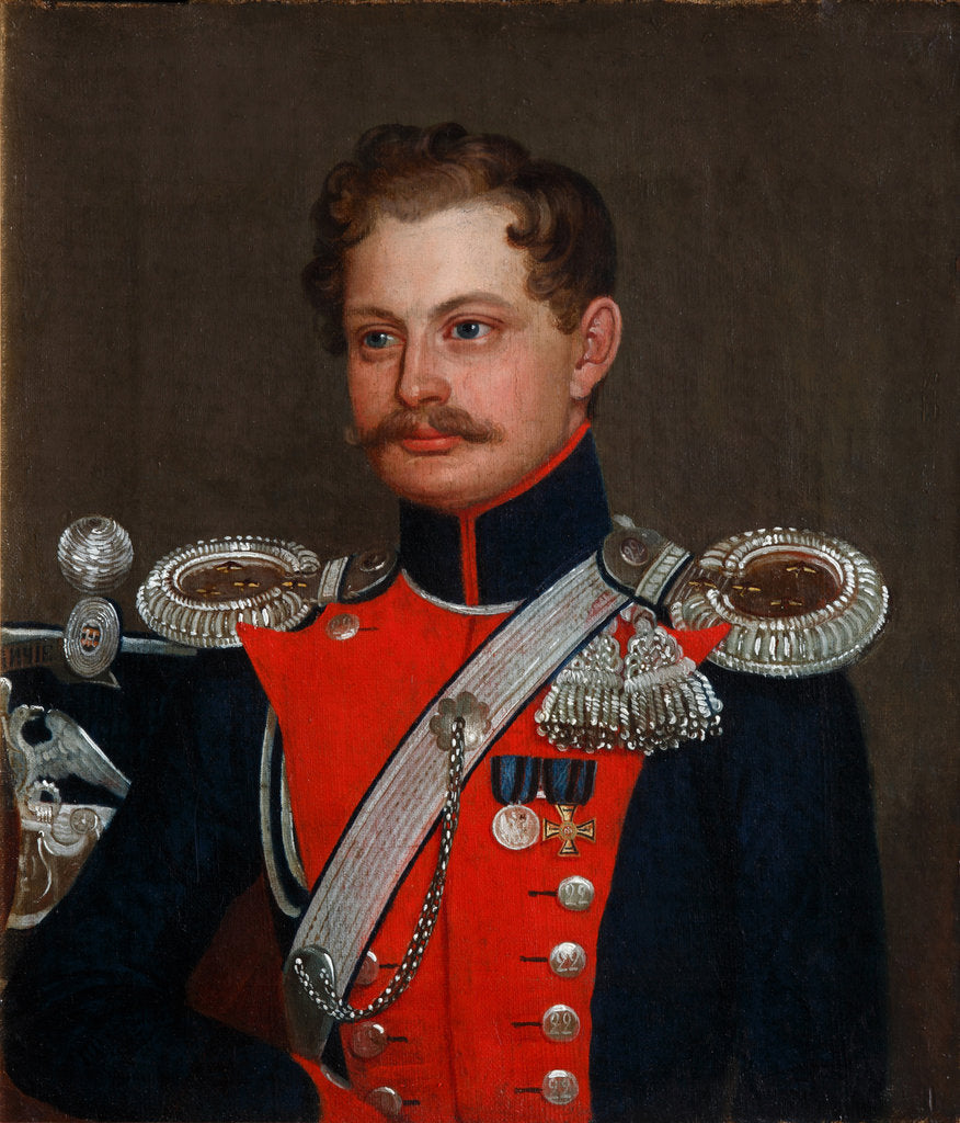 Detail of Portrait of a staff captain of 3rd Elisavetgrad Hussar Regiment, 1837 by Anonymous
