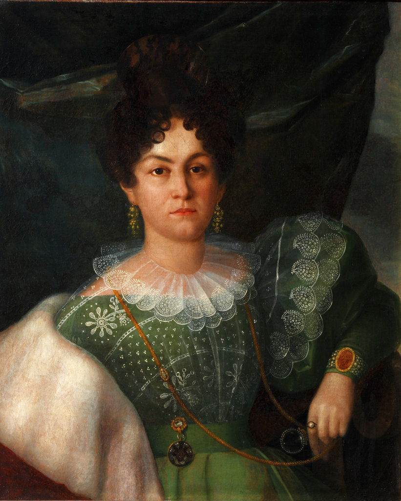 Detail of Portrait of Anna Borisovna Bakunina, 1832 by Yakov Streshnev