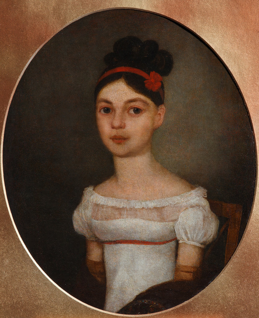 Detail of Portrait of Yelizaveta Fyodorovna Ozerova, née Zagryazyskaya, c. 1815 by Anonymous