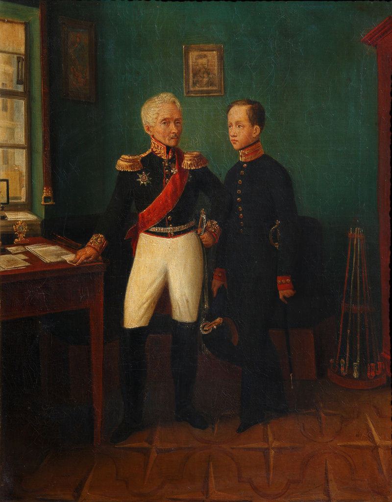 Detail of Portrait of General Fyodor Grigoryevich (Friedrich August) Goldgeuer with Son Mikhail, c by Anonymous