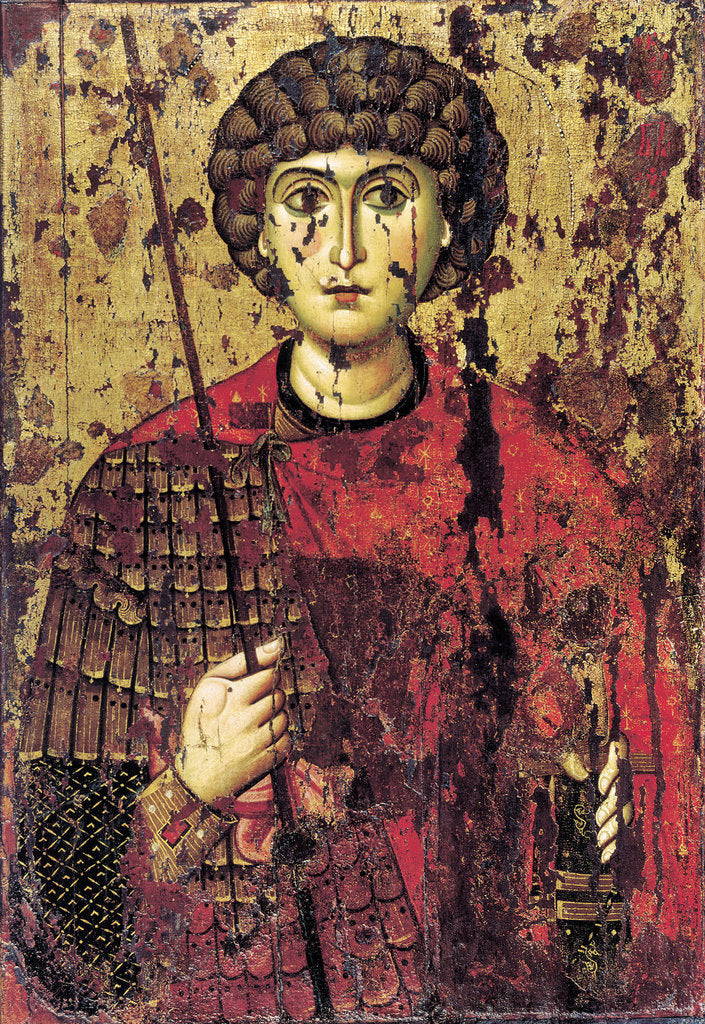 Detail of Saint George, 12th century by Russian icon