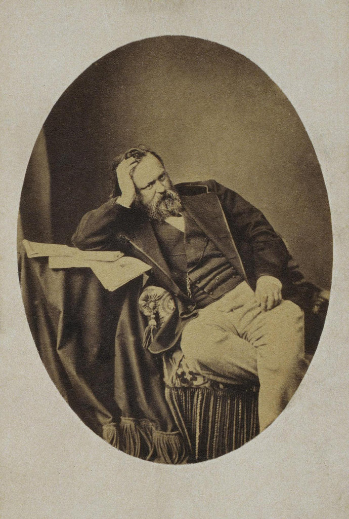 Detail of Portrait of Aleksandr Ivanovich Herzen, c. 1861 by Sergei Lvovich Levitsky