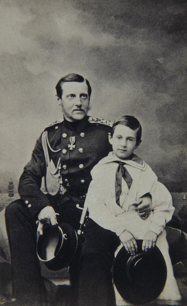 Detail of Portrait of Grand Duke Constantin Nikolaevich of Russia with son Nicholas Constantinovic by Sergei Lvovich Levitsky