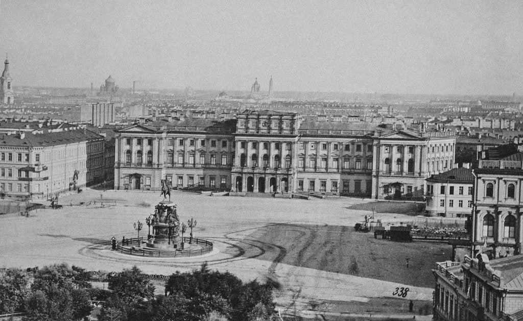 Detail of The Mariinsky Palace (Marie Palace) on the St Isaacs Square in Saint Petersburg, 1870s by Albert Felisch