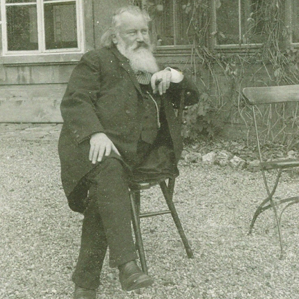 Detail of Portrait of the composer Johannes Brahms, 1894 by Maria Fellinger
