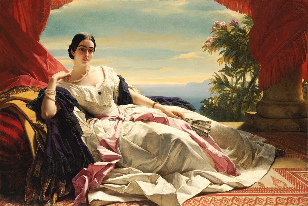 Detail of Portrait of Leonilla Ivanovna Baryatinskaya, Princess zu Sayn Wittgenstein, 1843 by Franz Xavier Winterhalter