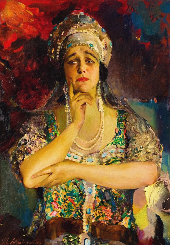 Detail of Portrait of the Singer Nadezhda Plevitskaya, 1924 by Filipp Andreyevich Malyavin