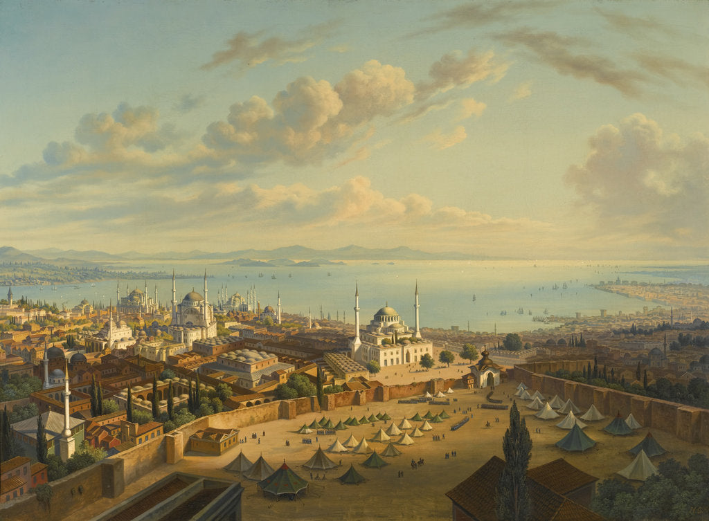 Detail of Constantinople from the Fire Tower of Beyazit by Hubert Sattler