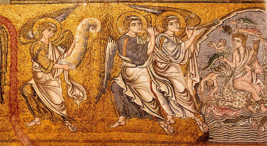 Detail of The sea gave up its dead (The Last Judgement, Detail), 12th century by Anonymous