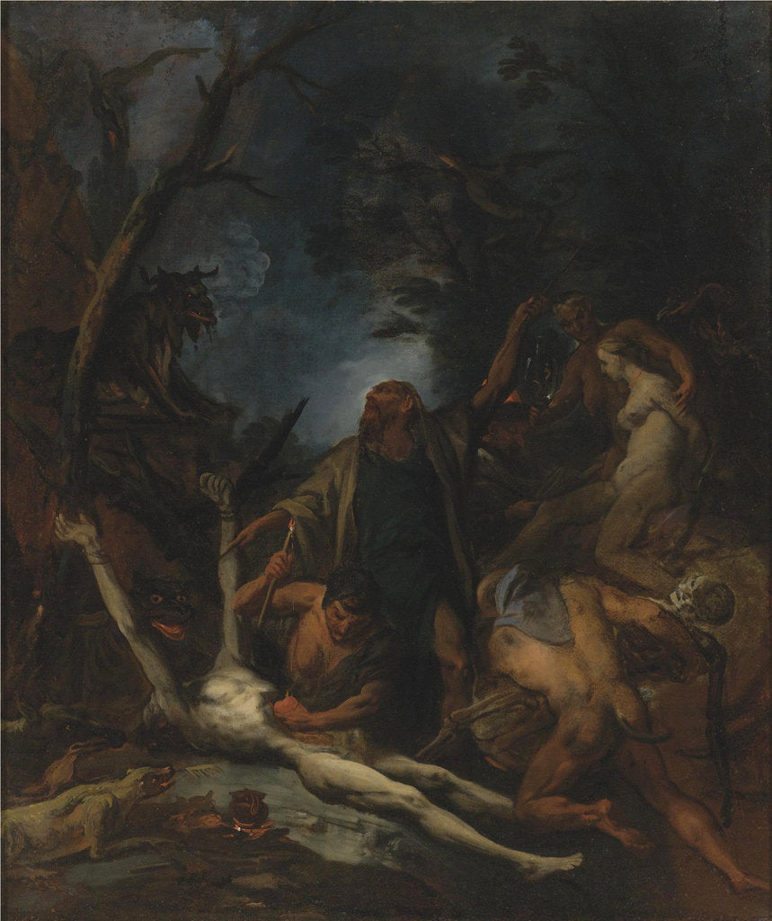 Detail of Witches at a black mass by Ottaviano Dandini