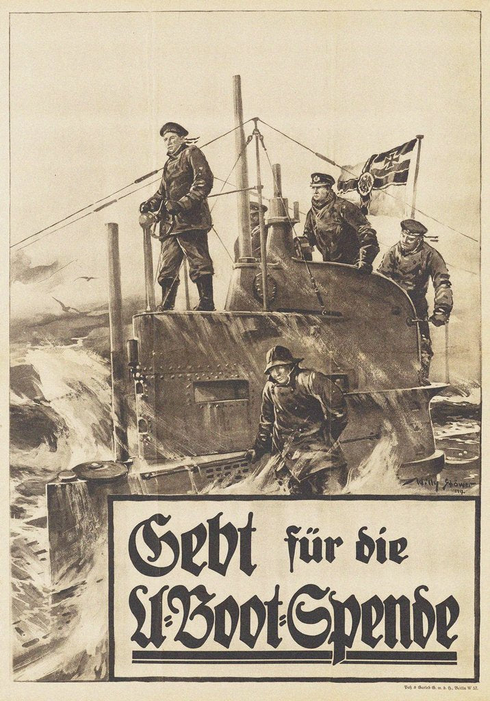 Detail of Give to the Submarine Donation. Poster, 1917 by Willy Stöwer