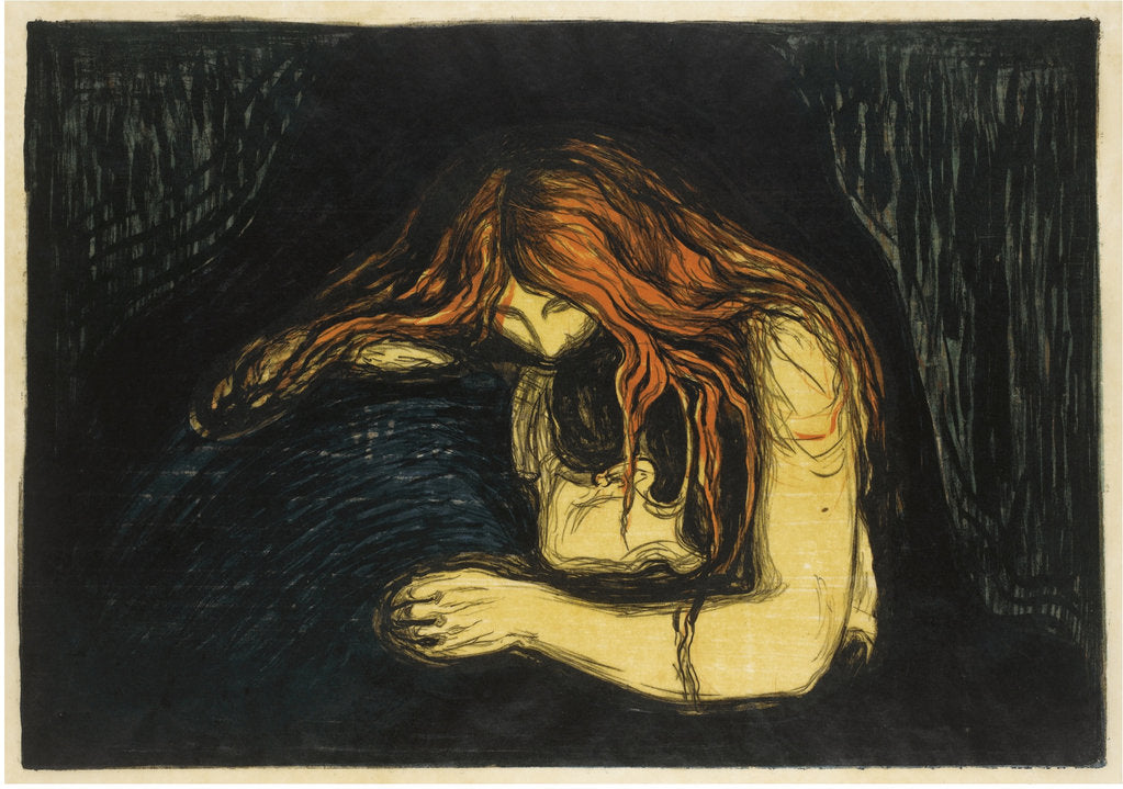 Detail of The Vampire II, 1895-1900 by Edvard Munch
