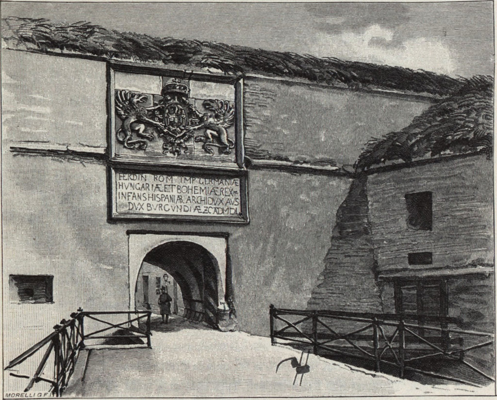 Detail of The Gate of the Old Fortress in Komárno, 1890s by Gyula Háry