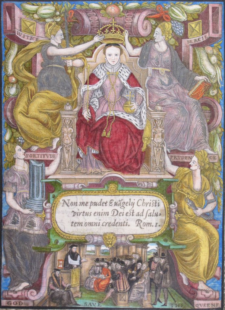 Detail of Portrait of Elizabeth I of England with crown, 1572 by Anonymous