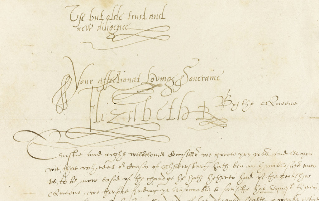 Detail of Autograph Letter by Queen Elizabeth I to Mary, Queen of Scots, 1584 by Historic Object