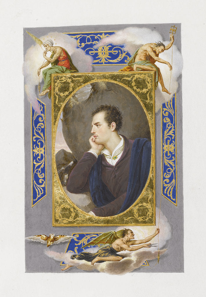 Detail of Lord George Noel Byron, 1826 by Giovanni Battista Gigola