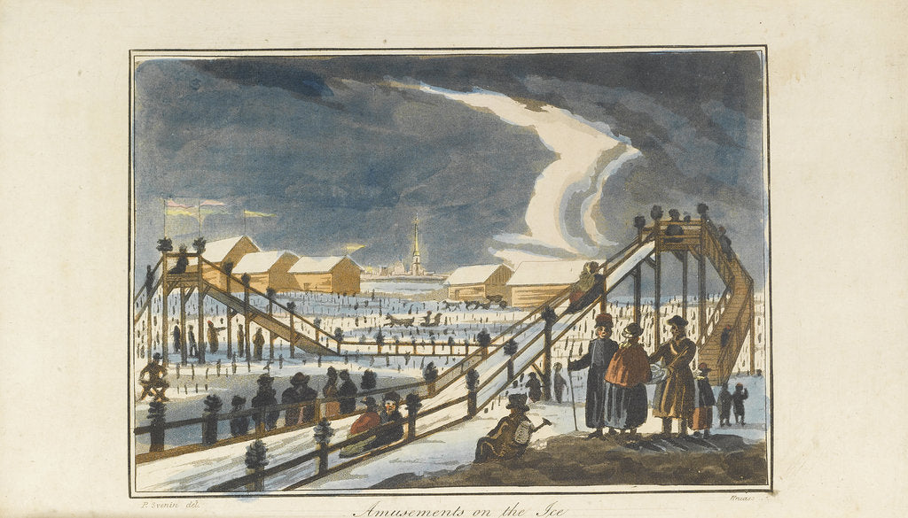 Detail of Amusement on the Ice, 1813 by Pavel Petrovich Svinyin