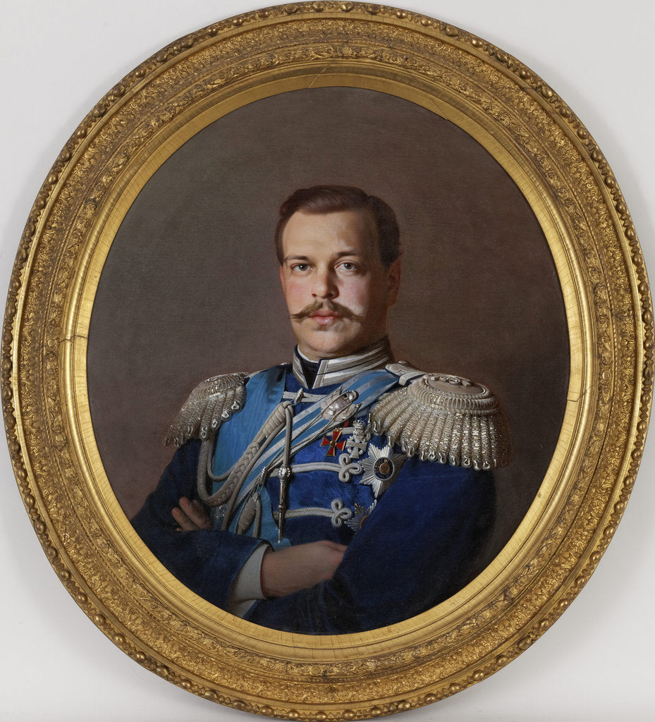 Detail of Portrait of the Emperor Alexander III, ca 1865 by Sergei Konstantinovich Zaryanko