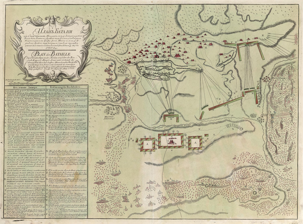 Detail of Map of Battle of Savuchny, 1739-1740 by Anonymous